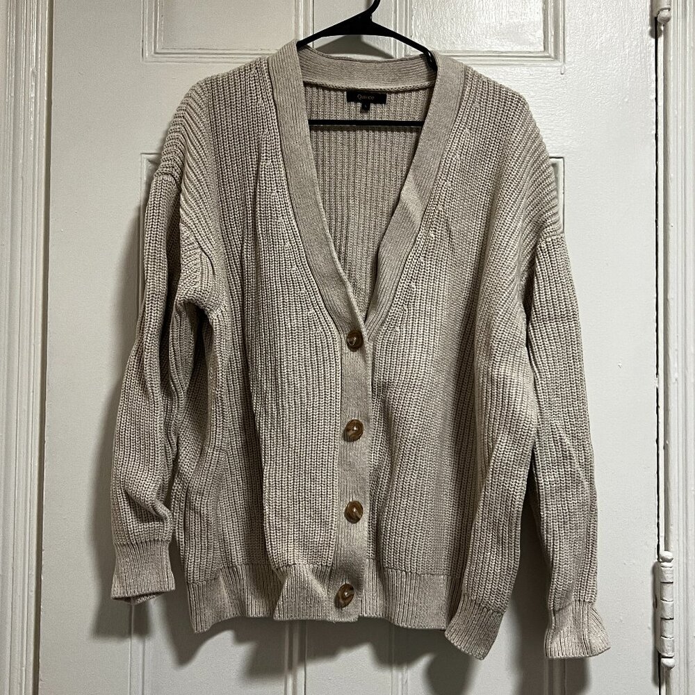 Quince Organic Cotton Oversized Boyfriend Cardigan